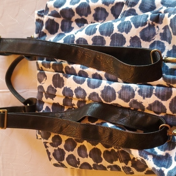 Rebekah Scott Designs Blue Leopard Petal Inside Lining‎ Fabric Sz M/L Backpack - Picture 6 of 16